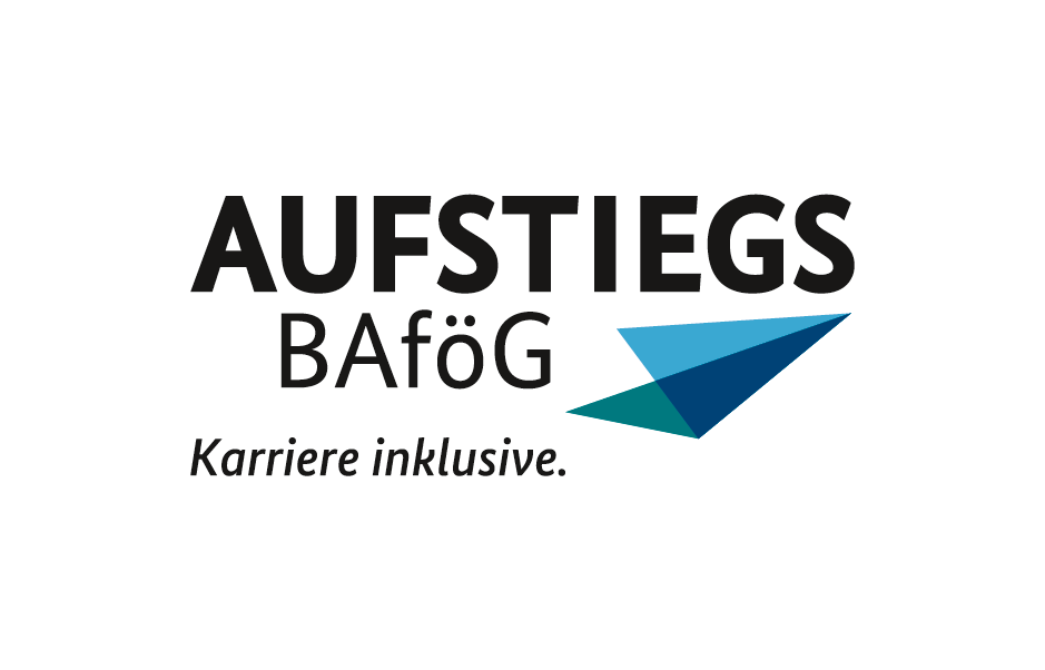 Logo "Aufstiegs-BAföG" mit dem Schriftzug "Karriere inklusive"