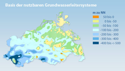 Karte der nutzbaren Grundwasserleitersysteme in Mecklenburg-Vorpommern