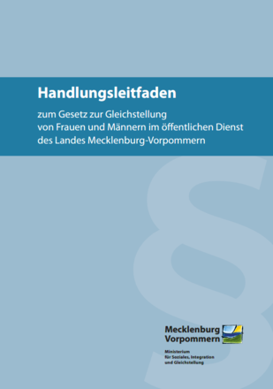 Titelblatt für den Handlungsleitfaden zum Gesetz zur Gleichstellung von Frauen und Männern im öffentlichen Dienst