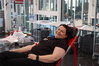 Die Ministerin bei der Blutspende