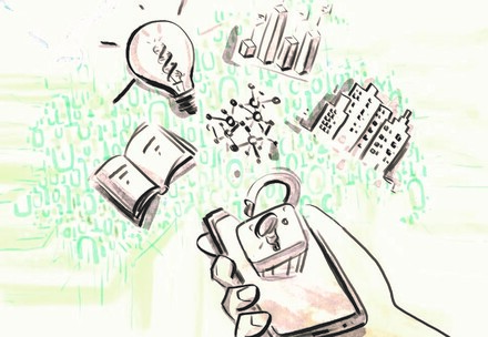 Titel Open-Access-Strategie, Illustration: Tina Kossow