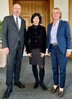 Christian Pegel, Minister für Inneres und Bau, begrüßt mit Staatssekretärin Ina-Maria Ulbrich die Landes-Integrationsbeauftragte Jana Michael (M.) im Ministerium.
