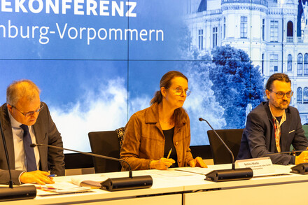 Wissenschaftsministerin Bettina Martin auf der Landespressekonferenz