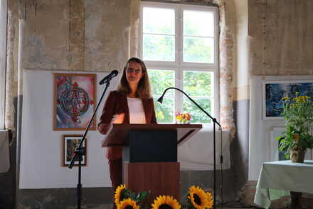 Kulturministerin Bettina Martin auf der Preisverleihung in Penkun am 14.09.2025, Foto: Dr. Rita Gerlach-March, WKM MV