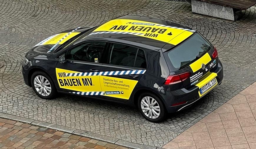 Das neue Werbefahrzeug der SLB von oben Foto: FM Das neue Werbefahrzeug der SLB von oben