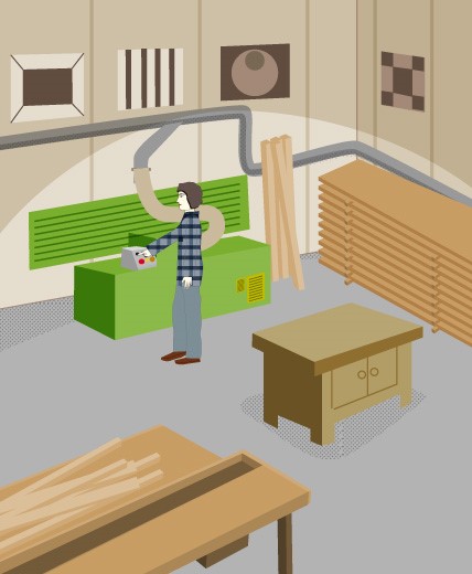 grafische Abbildung über die Arbeit in einer Jugendanstalt