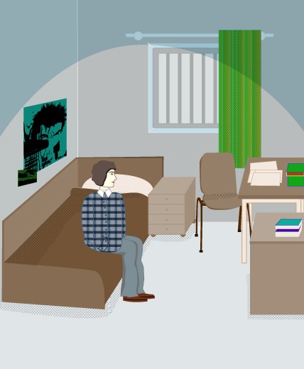 grafische Abbildung einer Zelle in der Jugendanstalt