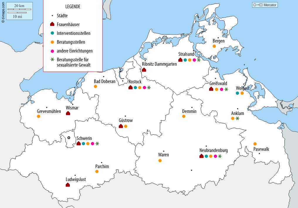Karte mit Beratungs- und Unterstützungseinrichtungen