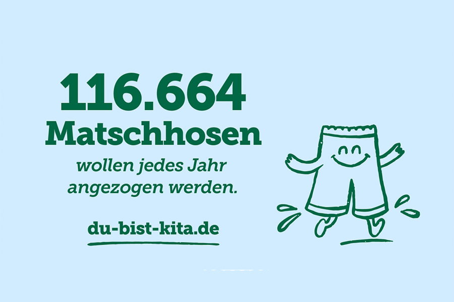 116.664 Matschhosen wollen jedes Jahr angezogen werden.