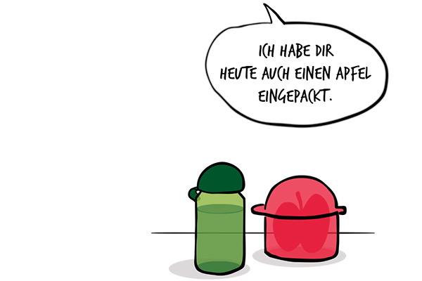 Pausenbrot wird eingepackt