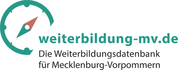 Logo der Weiterbildungsdatenbank Mecklenburg-Vorpommern mit Internetadresse www.weiterbildung-mv.de