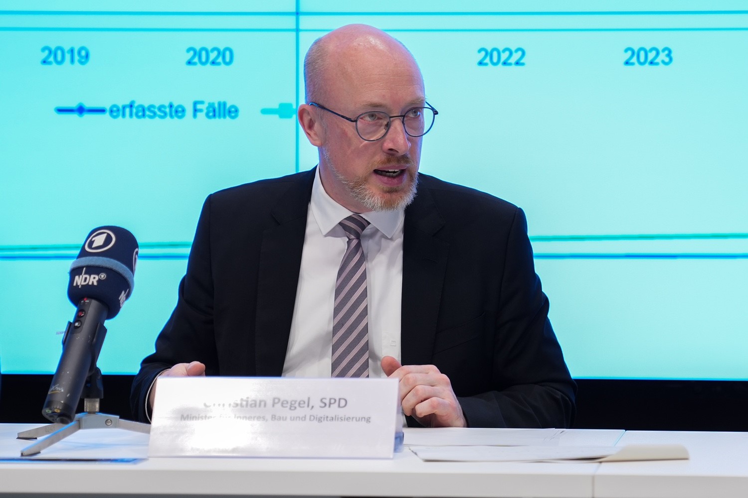 Innenminister Christian Pegel stellt die Polizeiliche Kriminalstatistik 2024 vor