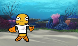 Szene mit Comic-Fisch aus dem Videospiel