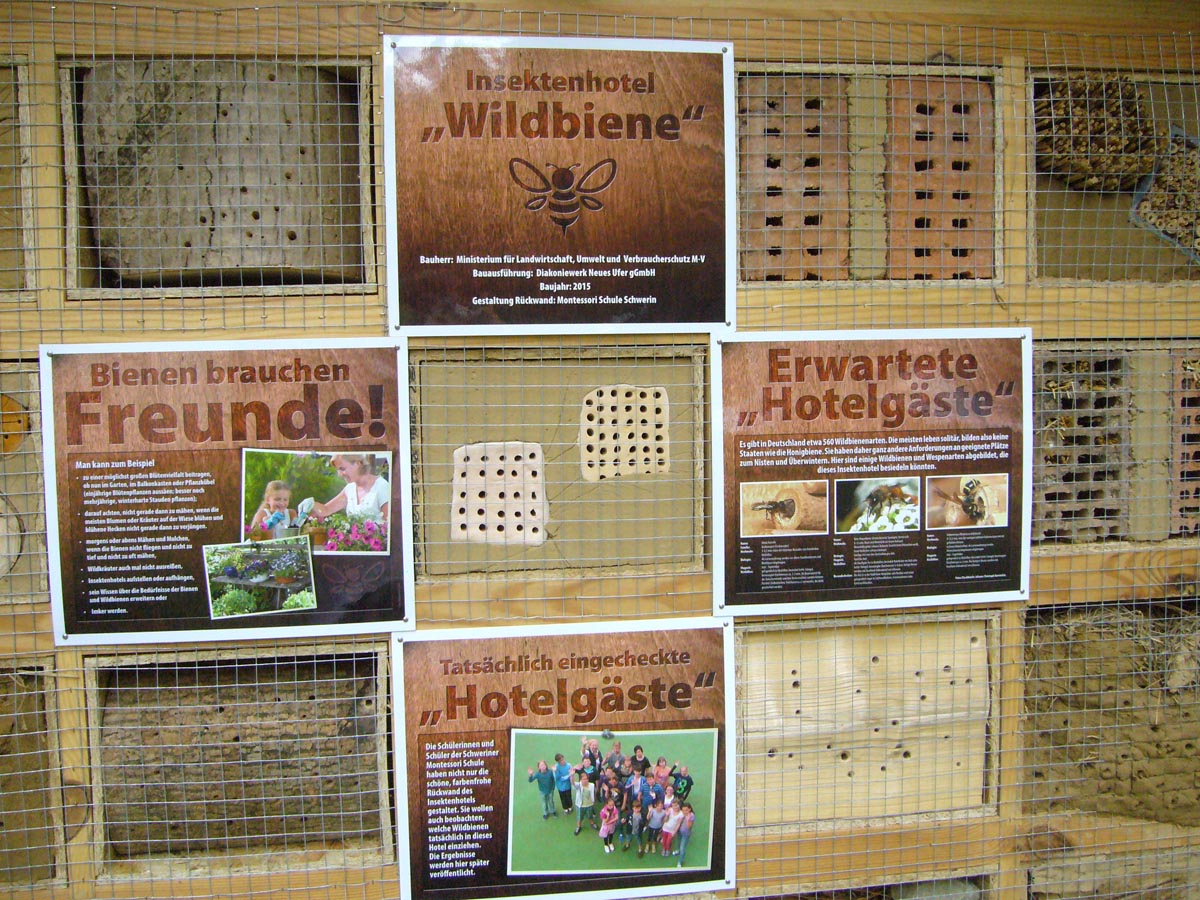 Lehrpfad Beschilderung Insektenhotel