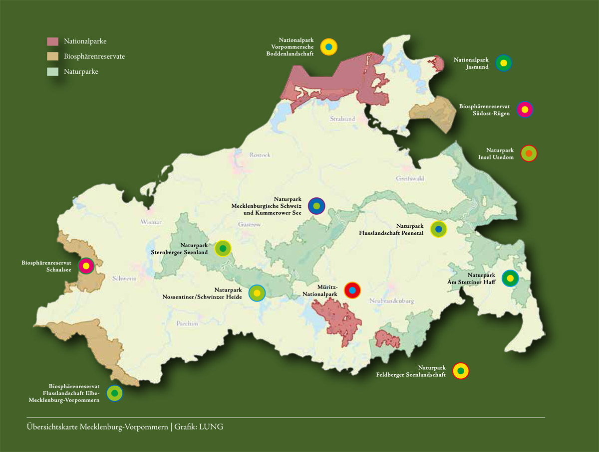 Karte der Nationalen Naturlandschaften M-V