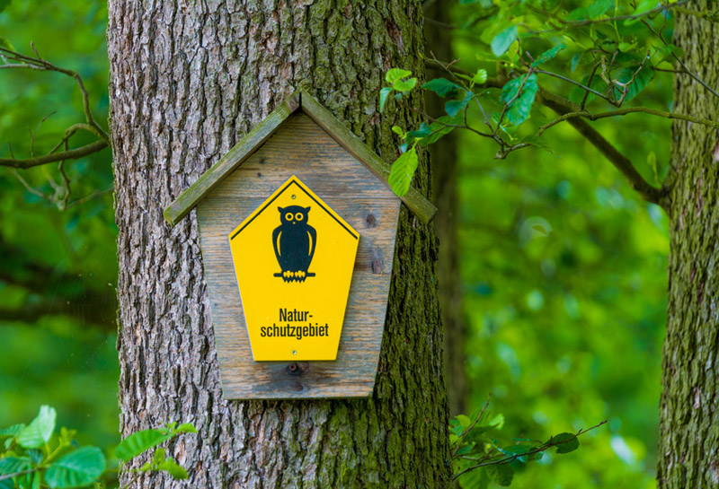 Die Eule als Symbole für Naturschutzgebiete
