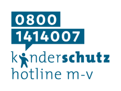 Logo der Kinderschutzhotline MV mit der Telefonnummer 0800-1414007