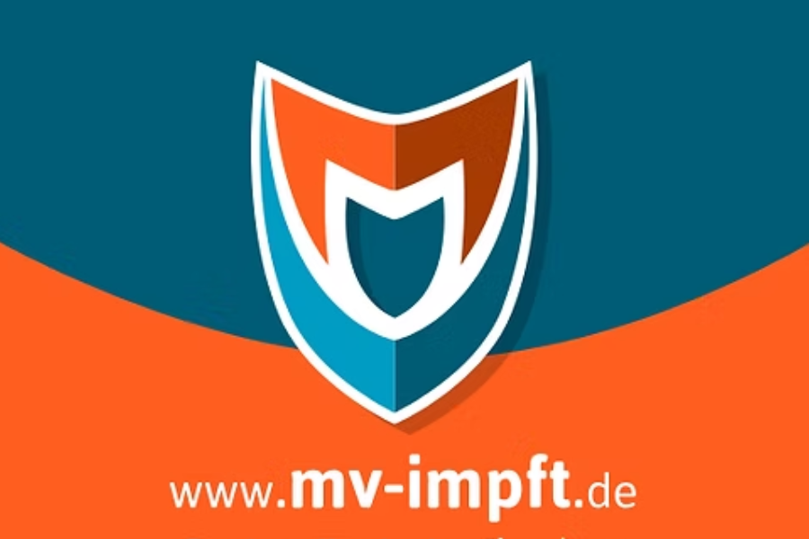 Websiteausschnitt von MV-Impft mit Logo