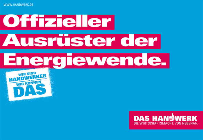 Plakat Energie im Handwerk Quelle: Zentralverband des Deutschen Handwerks e.V. Plakat Energie im Handwerk