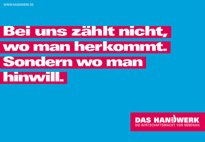 Plakat Förderung im Handwerk Quelle: Zentralverband des Deutschen Handwerks e.V. Plakat Förderung im Handwerk