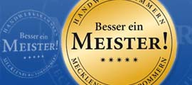 Grafik mit dem Logo der Werbekampagne "Besser ein Meister"