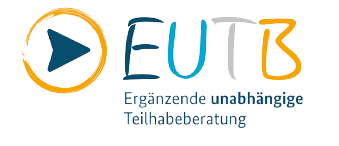 Die Abbildung zeigt die Abkürzung EUTB in verschiedenen farbigen Buchstaben. Darunter steht "Ergänzende unabhängige Teilhabeberatung".
