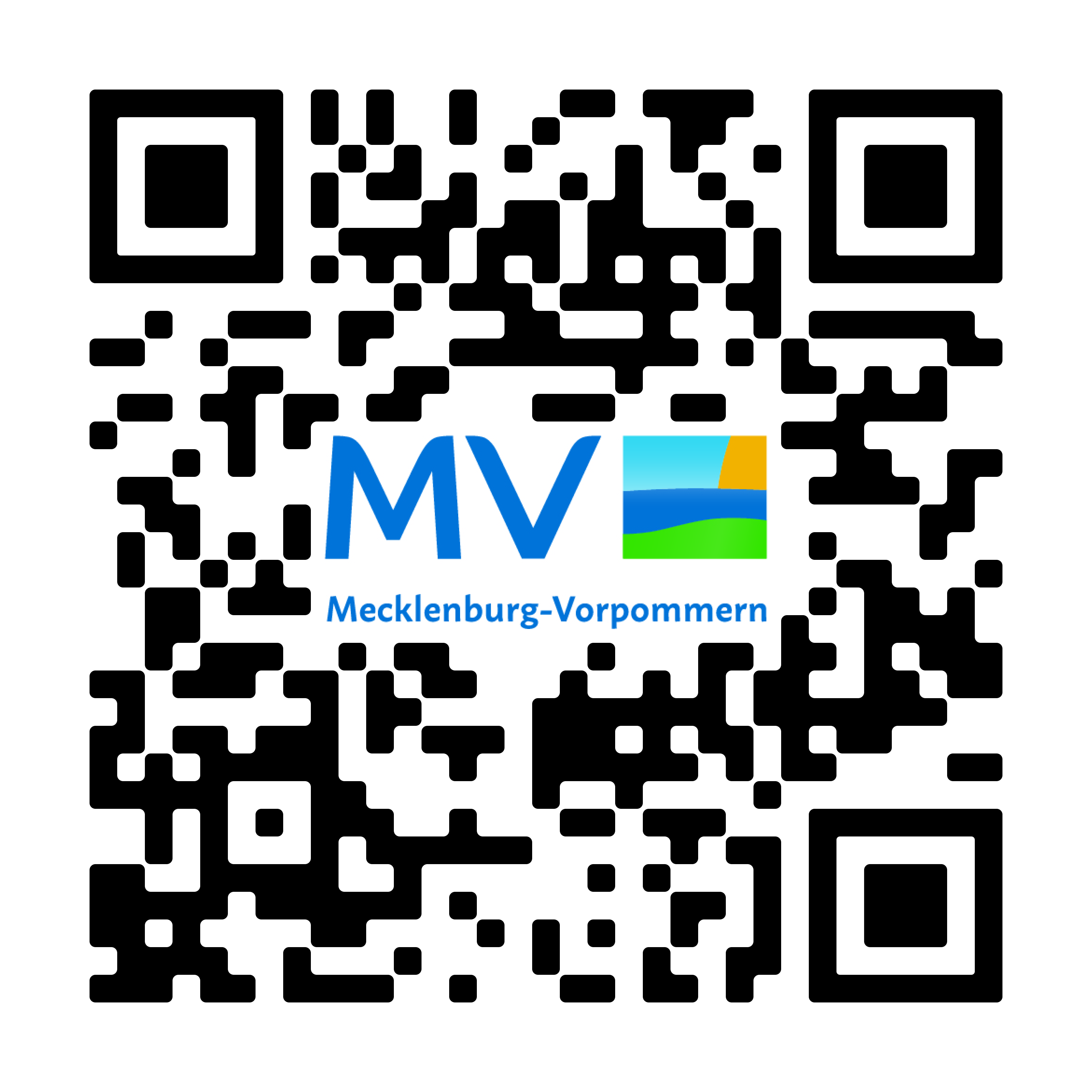 Das ist der QR-Code zum Scannen. Halten Sie Ihre Kamera vor den QR-Code. Dann liest Ihnen eine Stimme den Bericht über das Rathaus Wolgast vor.