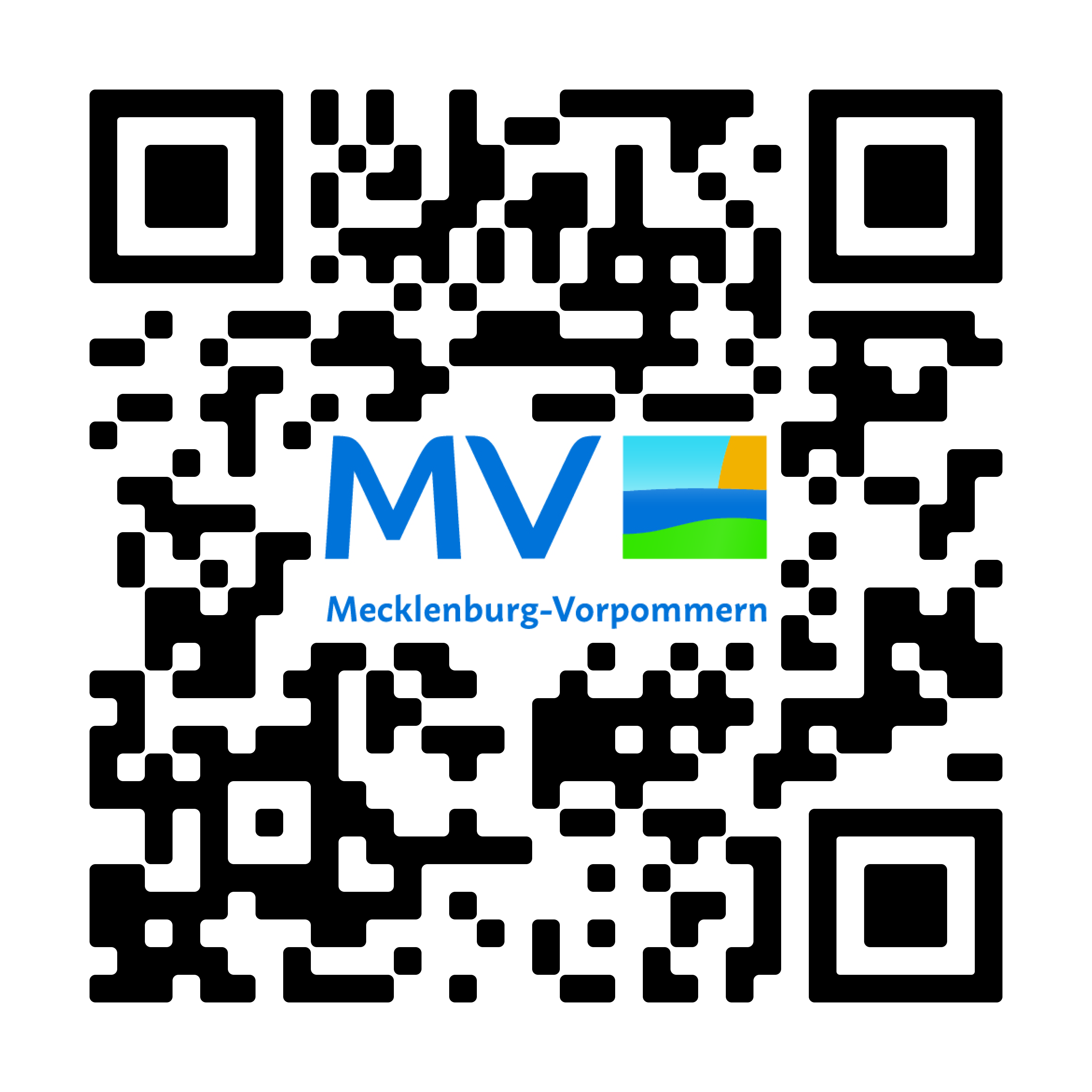 Das ist der QR-Code zum Scannen. Halten Sie Ihre Kamera vor den QR-Code. Dann liest Ihnen eine Stimme den Bericht zum Beratungs-Netzwerk Mecklenburg-Vorpommern vor.