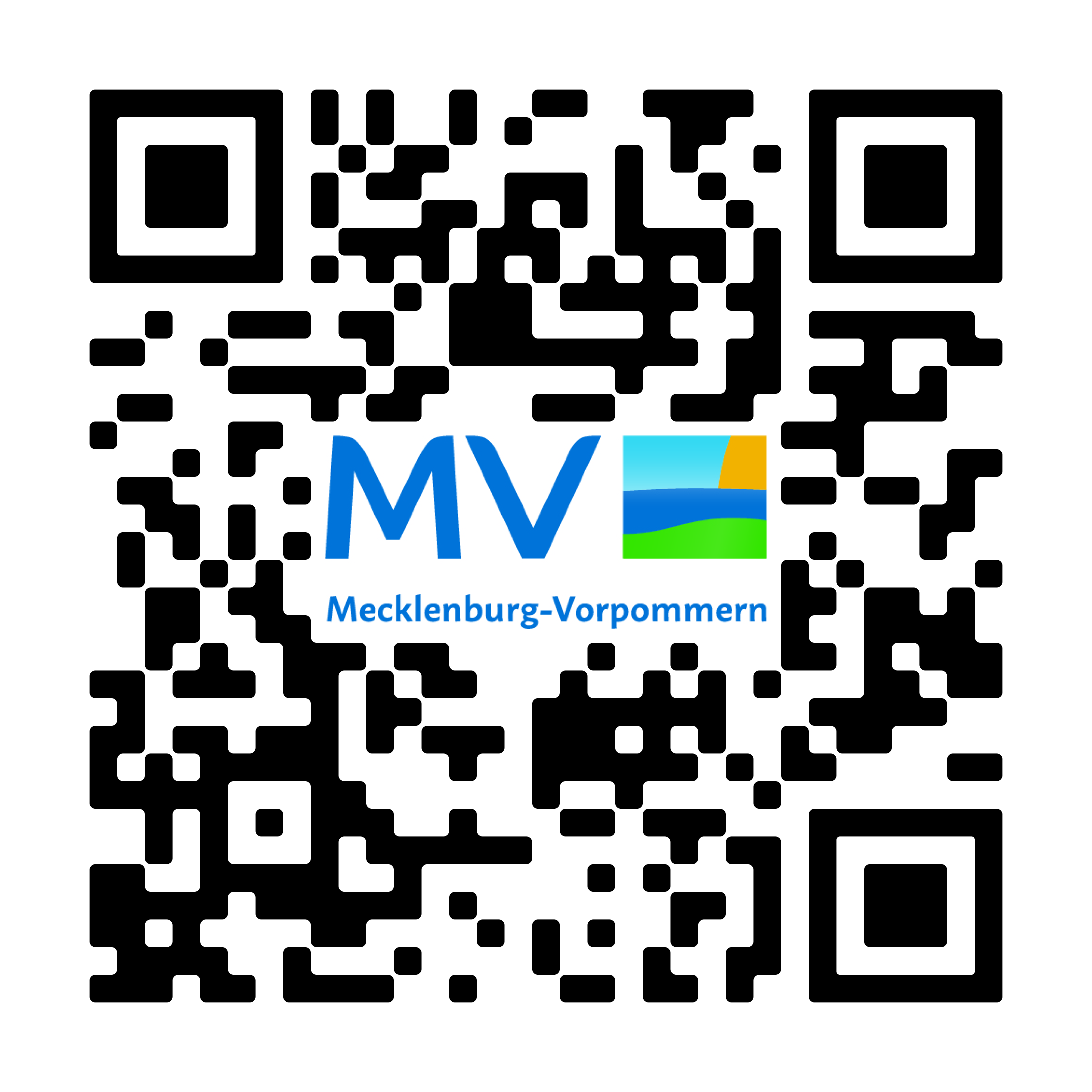 Das ist der QR-Code zum Scannen. Halten Sie Ihre Kamera vor den QR-Code. Dann liest Ihnen eine Stimme den Bericht über das barriere-freie Reisen in Koserow vor.