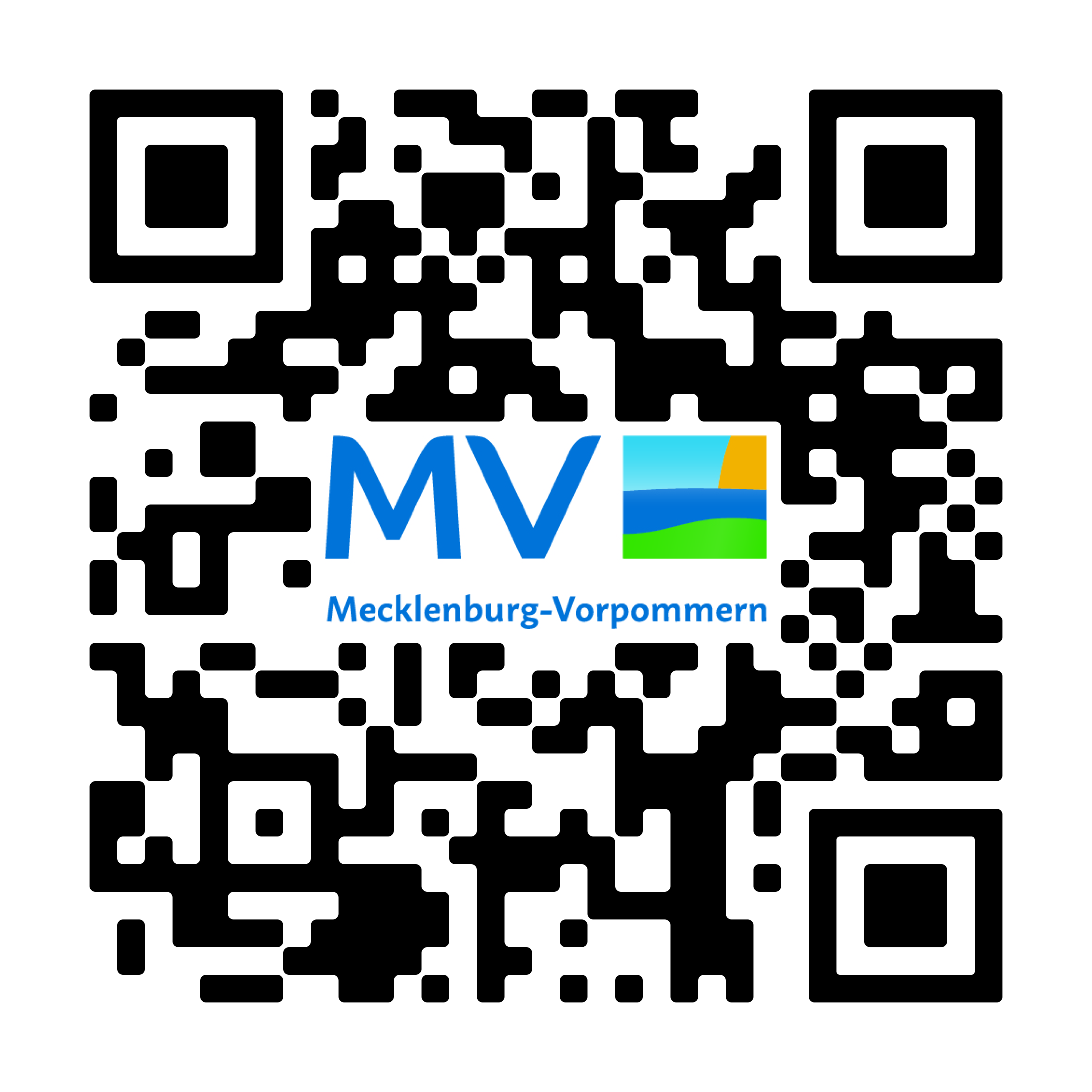Das ist der QR-Code zum Scannen. Halten Sie Ihre Kamera vor den QR-Code. Dann liest Ihnen eine Stimme den Bericht über das Inklusionsprojekt Neubrandenburg vor.