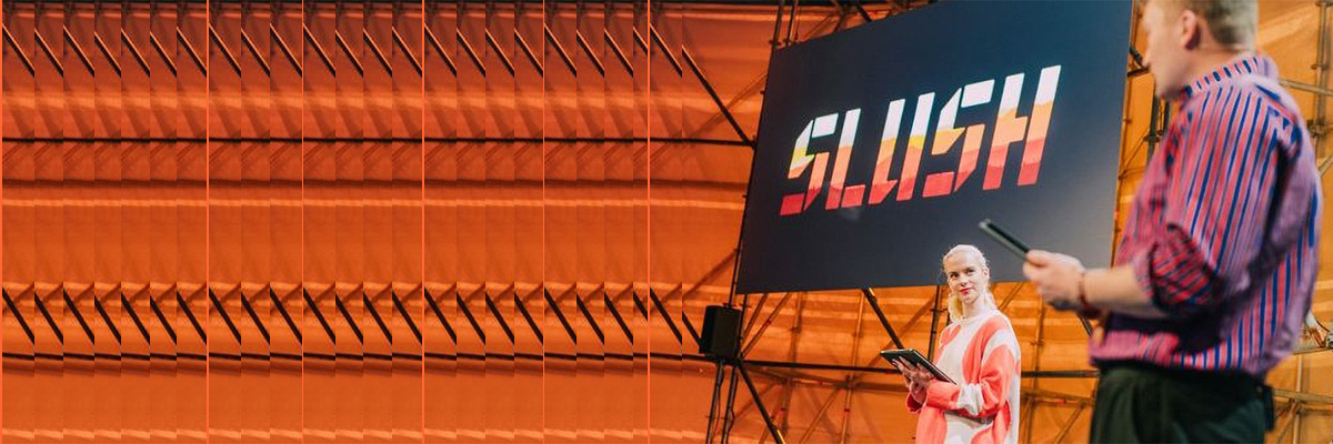 Präsentation auf der Bühne des Wettbewerbs "Slush"