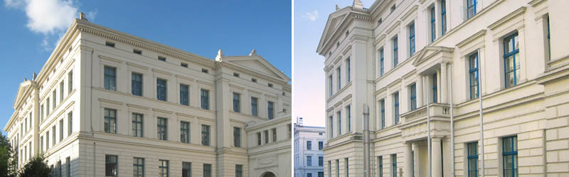 Collage aus zwei Fotos des Kollegiengebäudes II