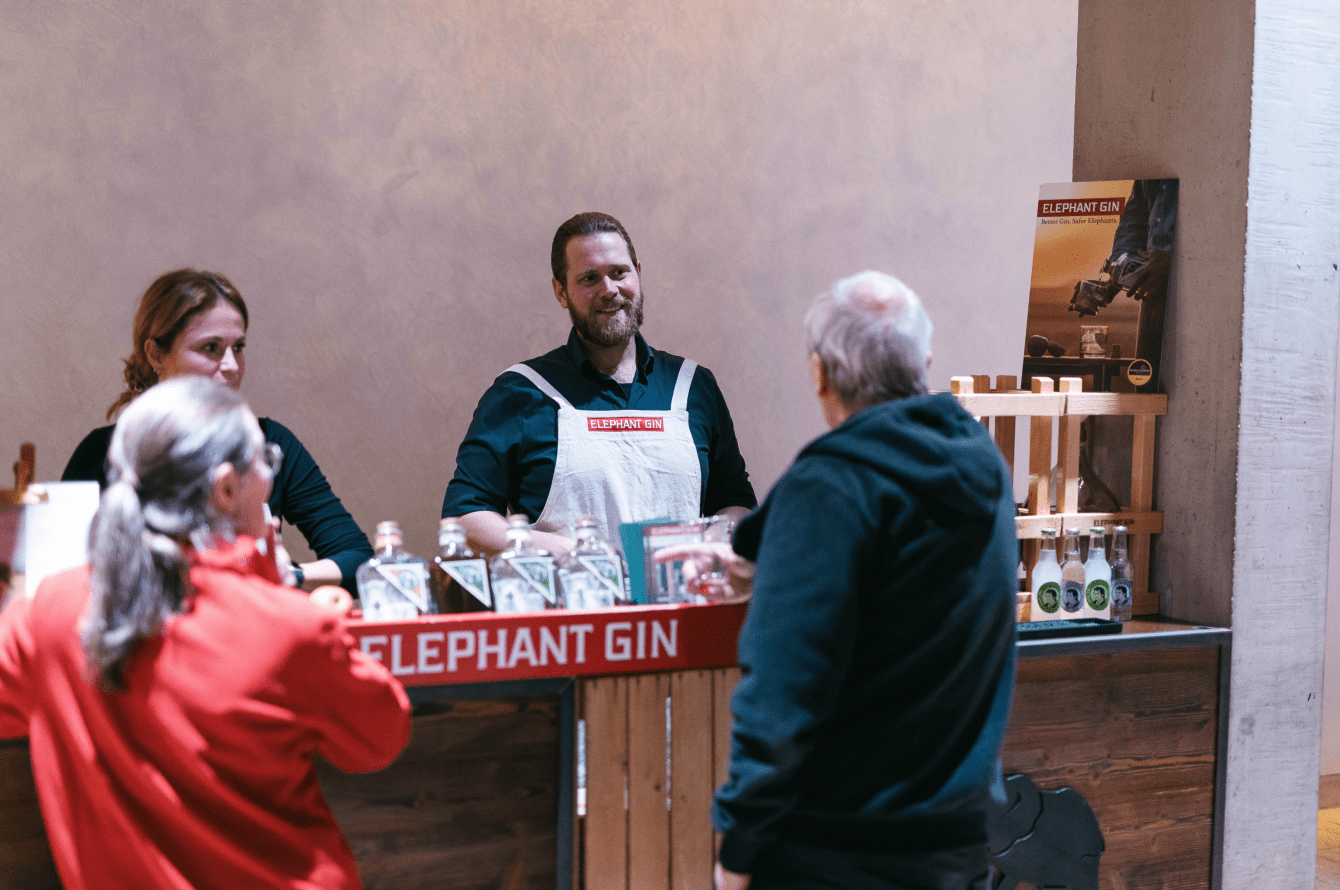 Auch Unternehmen aus MV - wie Elephant Gin - können sich an den Jazz-Abenden präsentieren. © Konstantin Börner, LVMV