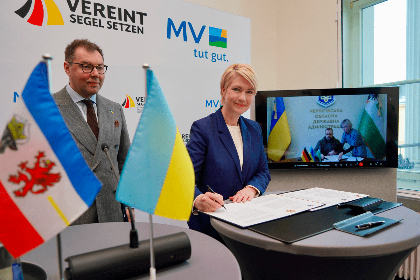 Die Landesregierung beschließt im Januar 2024 eine Regionalpartnerschaft mit der Oblast Tschernihiw.